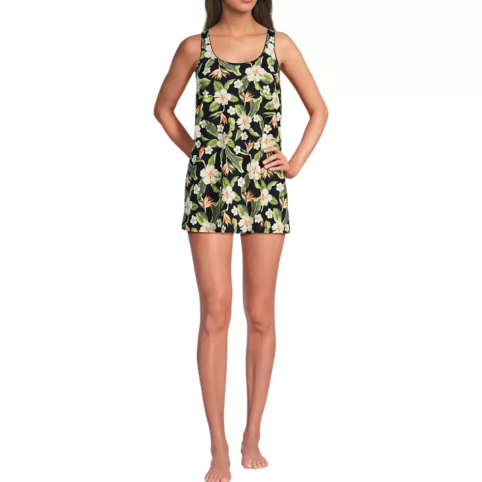 Women's Scoop Neck Mini Swim Dress Swimsuit