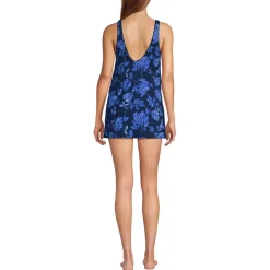 Women's Scoop Neck Mini Swim Dress Swimsuit