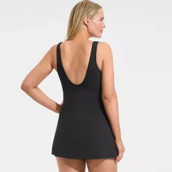Women's Scoop Neck Mini Swim Dress Swimsuit