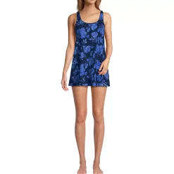 Women's Scoop Neck Mini Swim Dress Swimsuit