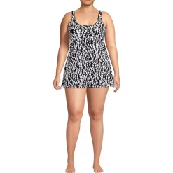 Women's Scoop Neck Mini Swim Dress Swimsuit