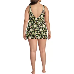 Women's Scoop Neck Mini Swim Dress Swimsuit