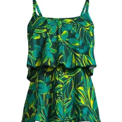 Women's Scoop Neck Tiered Tankini Swimsuit Top