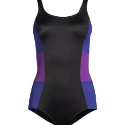 Women's Scoop Neck Tugless Sporty One Piece Swimsuit