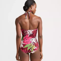 Women's Sculpting Suit Plunge Halter High Leg One Piece Swimsuit
