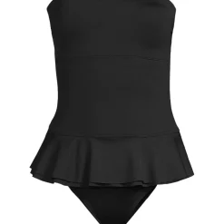 Women's Sculpting Suit Ruffle Bandeau One Piece Swimsuit