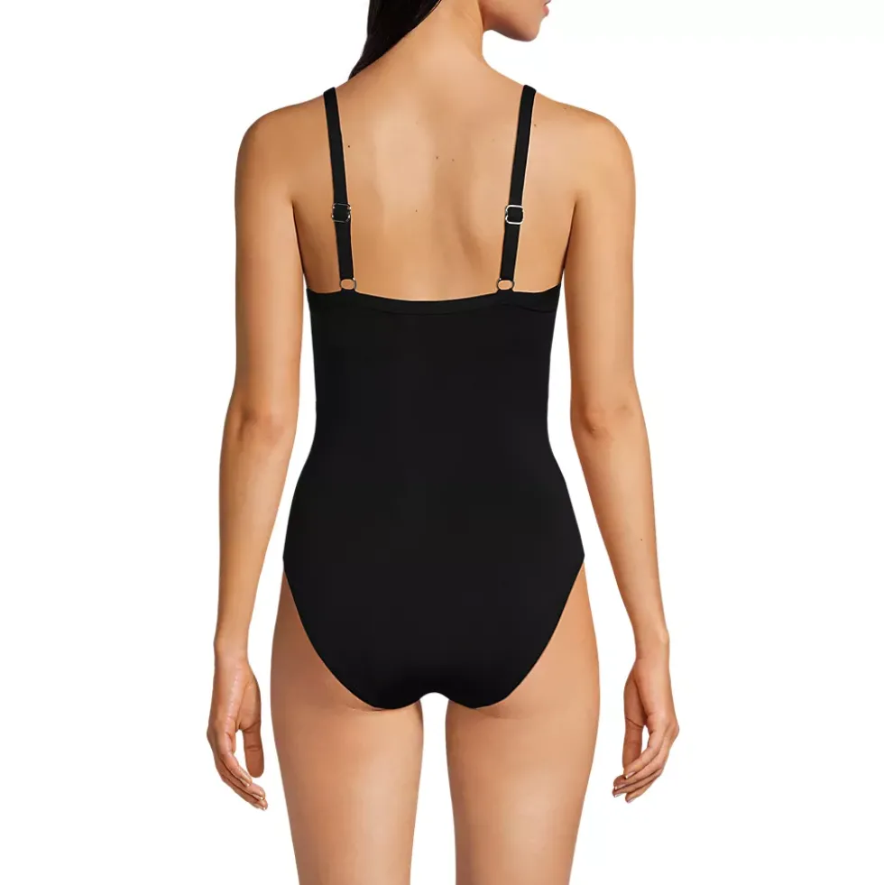 Women's Sculpting Suit Targeted Control Draped One Piece Swimsuit