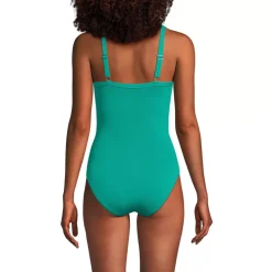 Women's Sculpting Suit Targeted Control Draped One Piece Swimsuit