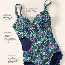 Women's Sculpting Suit Targeted Control Draped One Piece Swimsuit
