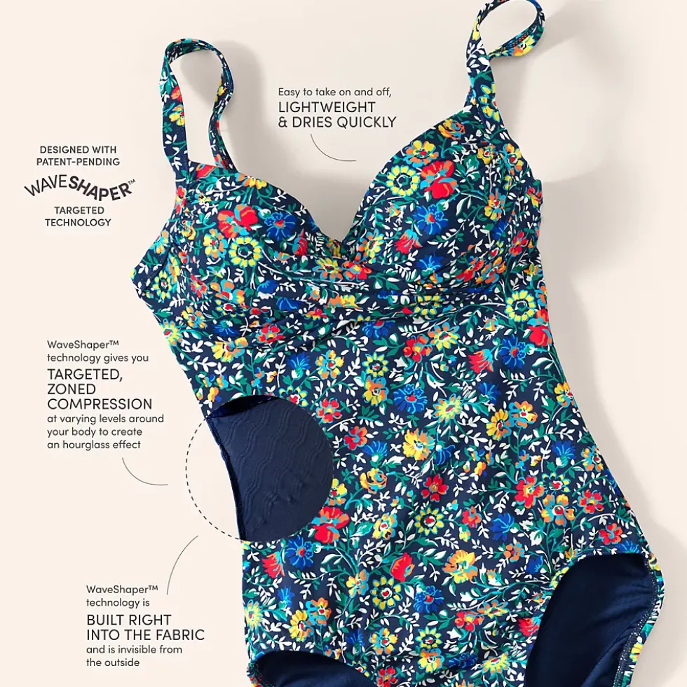 Women's Sculpting Suit Targeted Control Draped One Piece Swimsuit