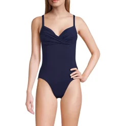 Women's Sculpting Suit Targeted Control Draped One Piece Swimsuit