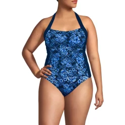 Women's Seamed Halter Tankini Top