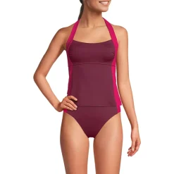 Women's Seamed Halter Tankini Top