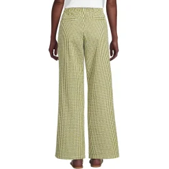 Women's Seersucker High Rise Drawstring Wide Leg Pants
