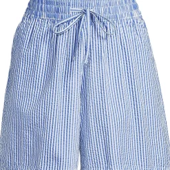 Women's Seersucker High Rise Pull On 7" Shorts