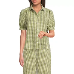 Women's Seersucker Peter Pan Collar Shirt
