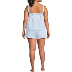 Women's Seersucker 2 Piece Pajama Set - Tank and Shorts