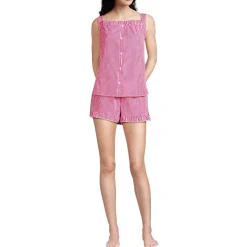 Women's Seersucker 2 Piece Pajama Set - Tank and Shorts