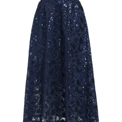 Women's Sequin Lace Mid Rise Midi Skirt