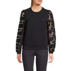 Women's Serious Sweats Lace Sleeve Sweatshirt