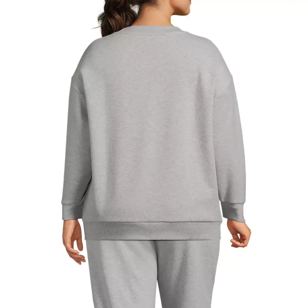 Women's Serious Sweats Oversized Long Sleeve Crew Neck Sweatshirt - Set Top