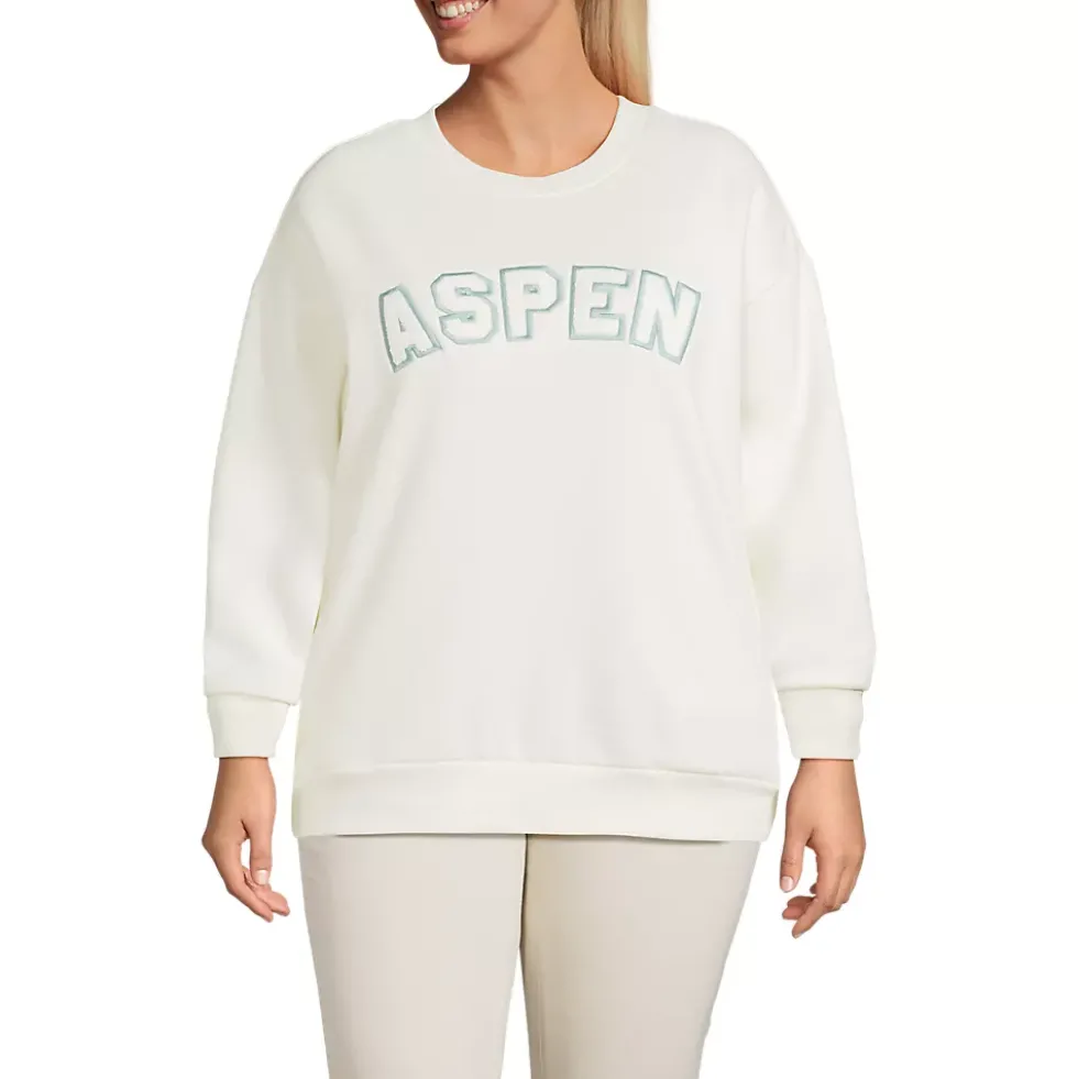 Women's Serious Sweats Oversized Long Sleeve Crew Neck Sweatshirt - Set Top