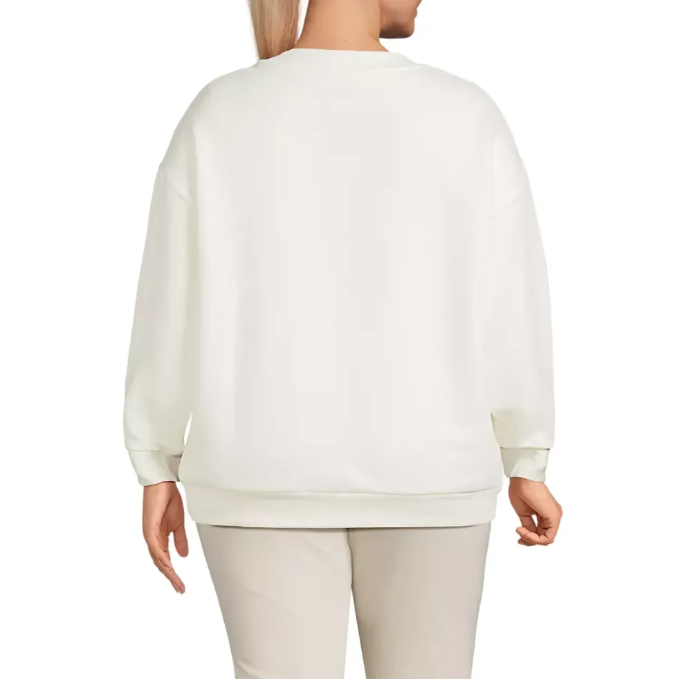 Women's Serious Sweats Oversized Long Sleeve Crew Neck Sweatshirt - Set Top