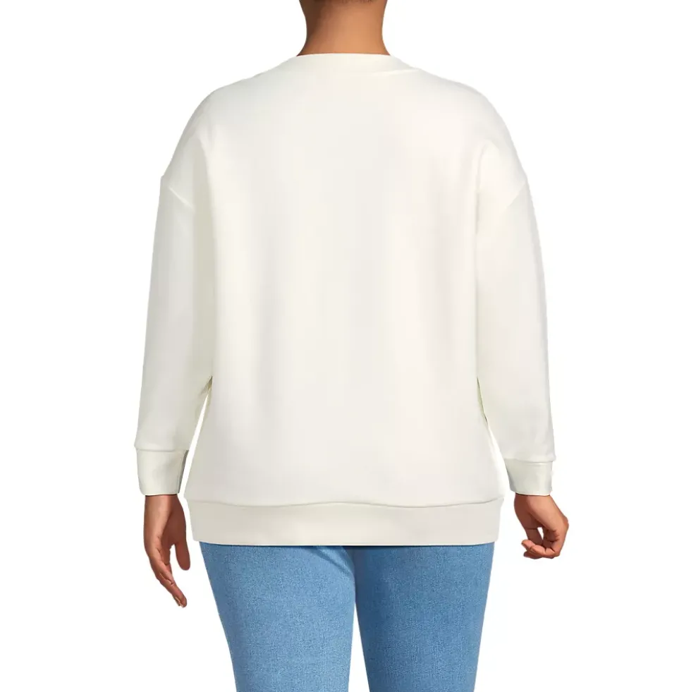 Women's Serious Sweats Oversized Long Sleeve Crew Neck Sweatshirt - Set Top