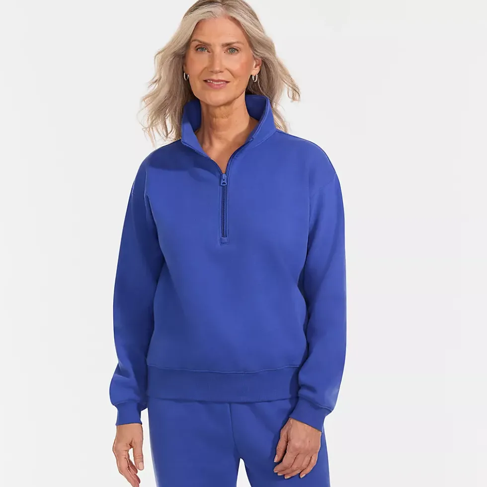 Women's Serious Sweats Relaxed Quarter Zip Pullover Sweatshirt