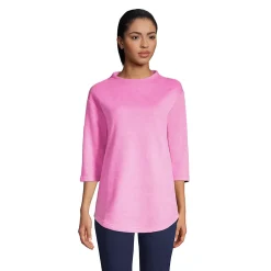 Women's Serious Sweats 3/4 Sleeve Funnel Neck Top
