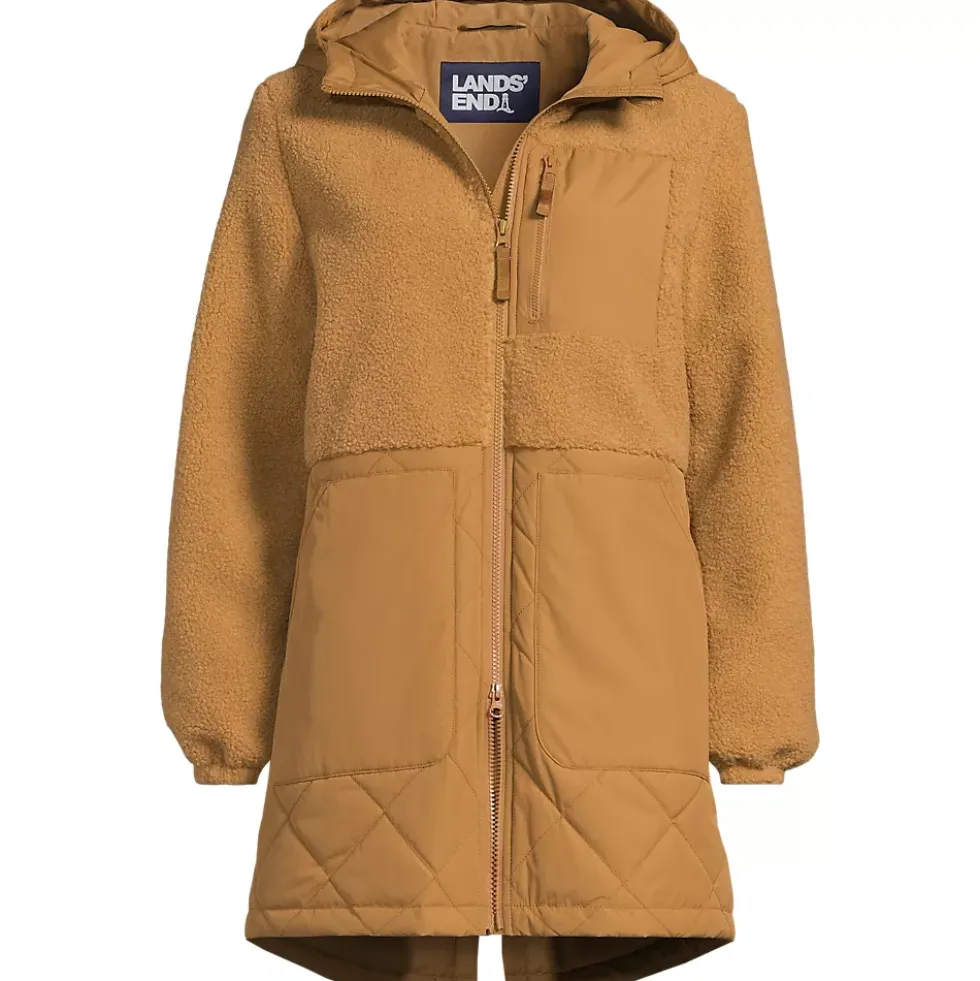 Women's Sherpa Fleece Quilted Mixed Media Parka