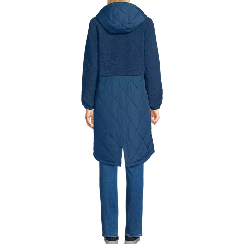 Women's Sherpa Fleece Quilted Mixed Media Parka