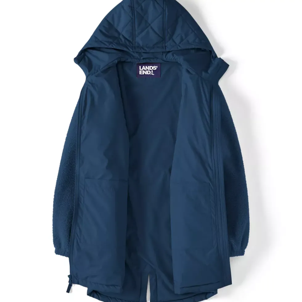 Women's Sherpa Fleece Quilted Mixed Media Parka