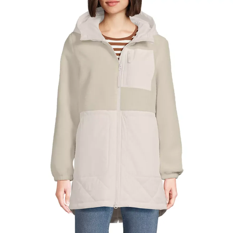 Women's Sherpa Fleece Quilted Mixed Media Parka