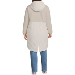 Women's Sherpa Fleece Quilted Mixed Media Parka