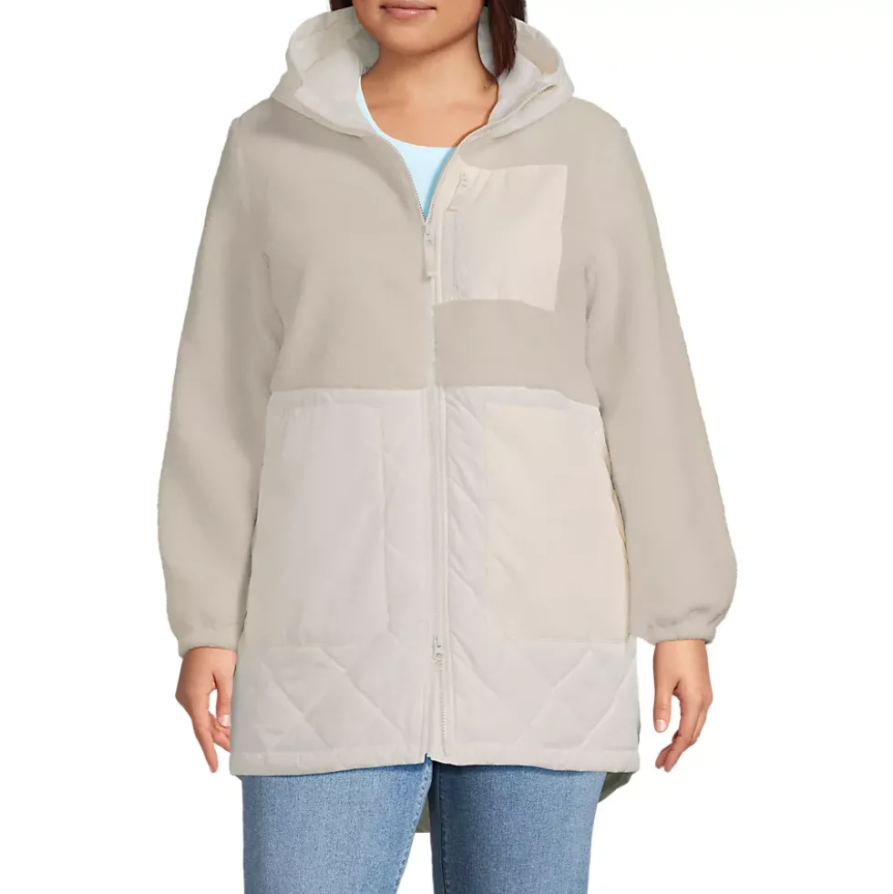 Women's Sherpa Fleece Quilted Mixed Media Parka