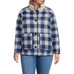 Women's Sherpa Fleece Reversible Mixed Media Long Jacket