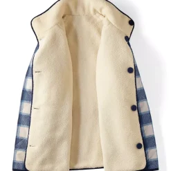 Women's Sherpa Fleece Reversible Mixed Media Long Jacket