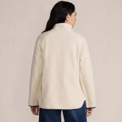Women's Sherpa Fleece Reversible Mixed Media Long Jacket