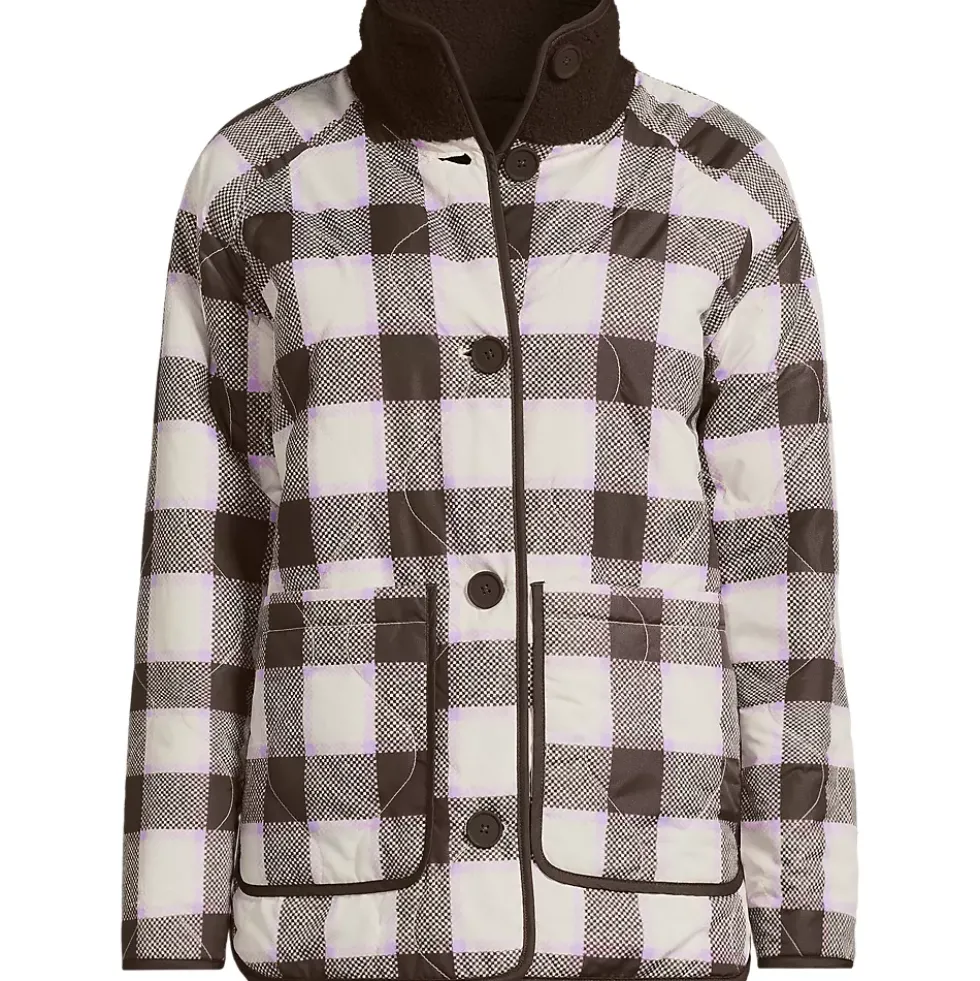 Women's Sherpa Fleece Reversible Mixed Media Long Jacket