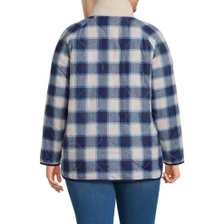 Women's Sherpa Fleece Reversible Mixed Media Long Jacket