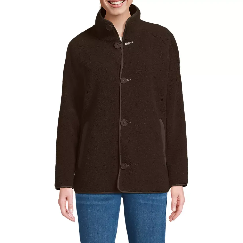 Women's Sherpa Fleece Reversible Mixed Media Long Jacket