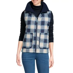 Women's Sherpa Fleece Reversible Mixed Media Vest