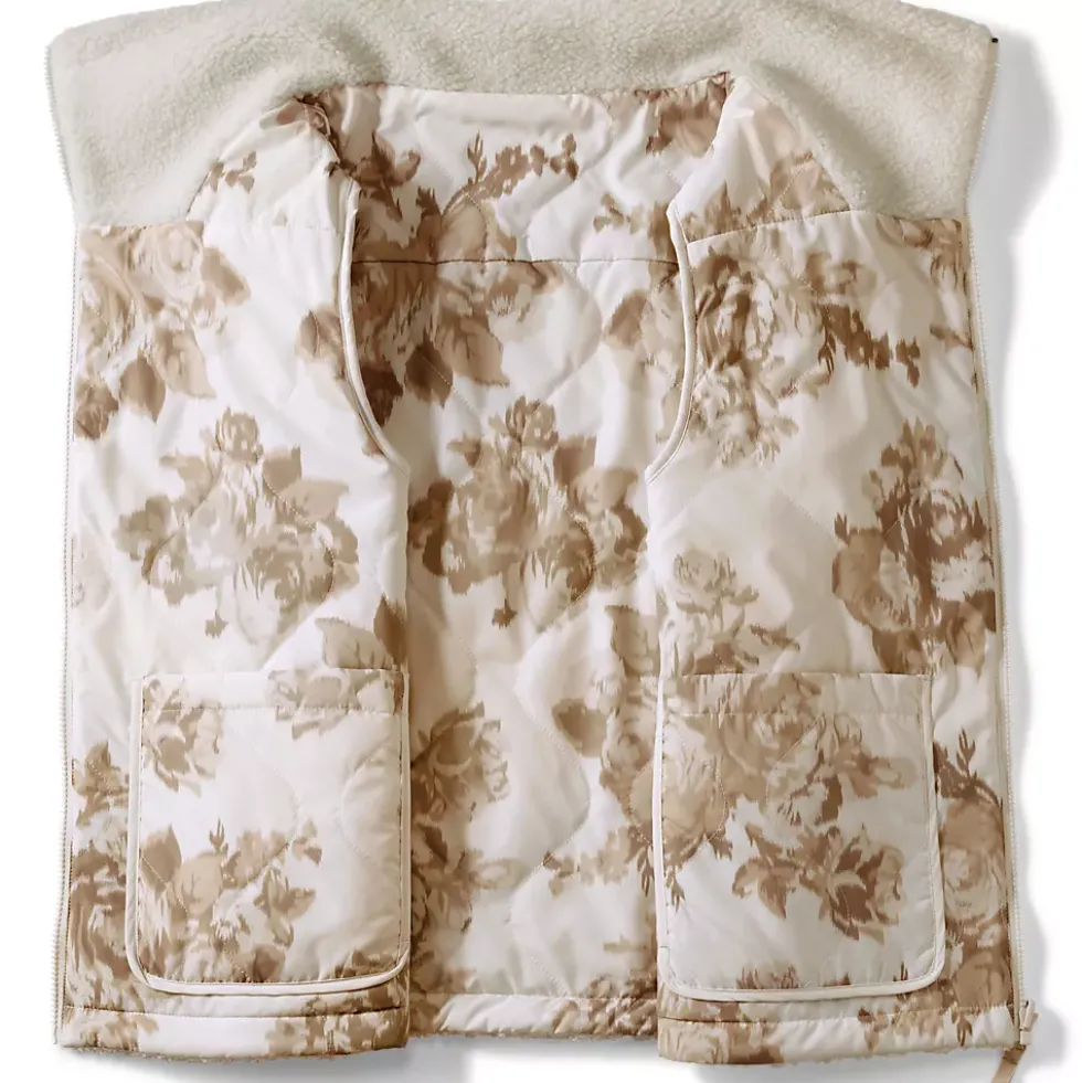 Women's Sherpa Fleece Reversible Mixed Media Vest