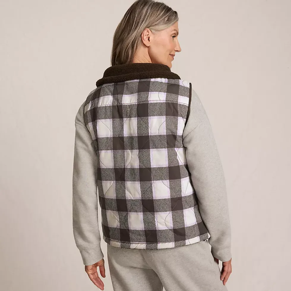 Women's Sherpa Fleece Reversible Mixed Media Vest