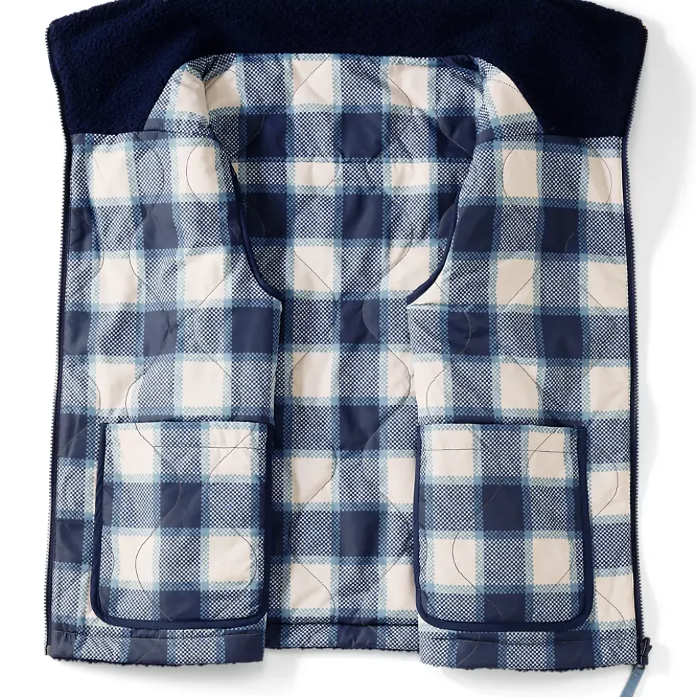 Women's Sherpa Fleece Reversible Mixed Media Vest