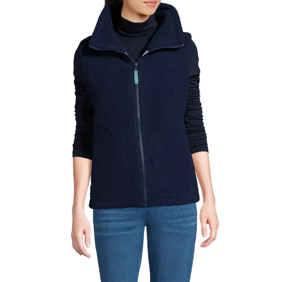 Women's Sherpa Fleece Reversible Mixed Media Vest