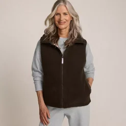Women's Sherpa Fleece Reversible Mixed Media Vest