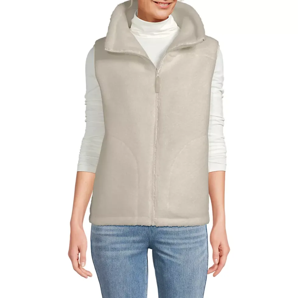 Women's Sherpa Fleece Reversible Mixed Media Vest