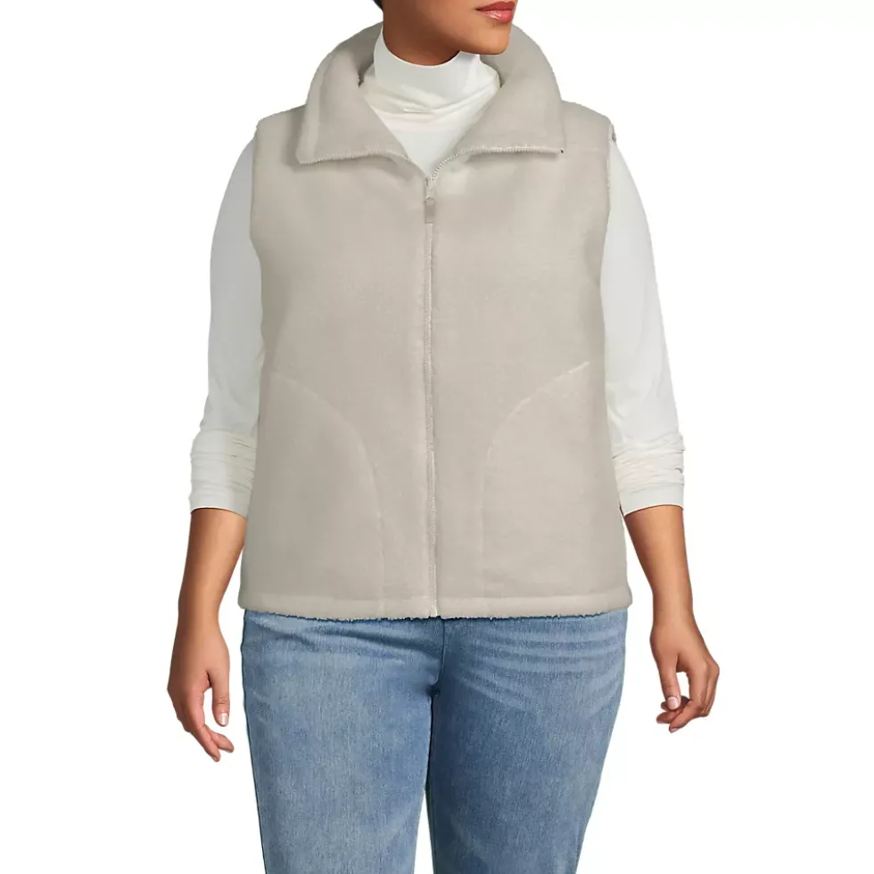 Women's Sherpa Fleece Reversible Mixed Media Vest